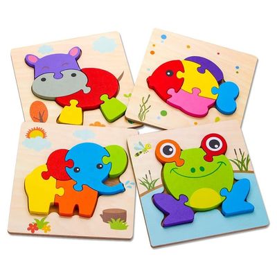 14.8x14.8x0.8 Wooden Puzzles for Boys Girls Colorful Cute Patterns Educational Toys