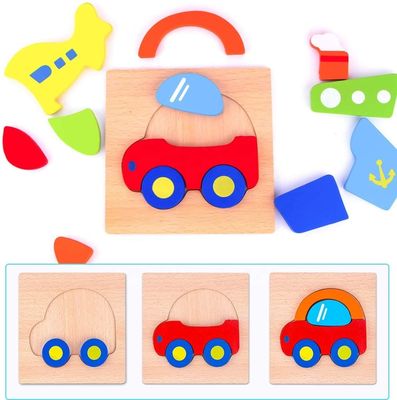 14.8x14.8x0.8 Wooden Puzzles for Boys Girls Colorful Cute Patterns Educational Toys