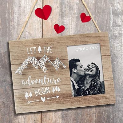 Wooden Rustic Style Engagement Wedding Gift String Art Photo Frame DIY Picture Frames
