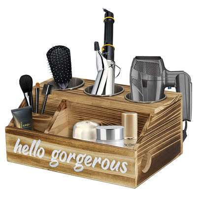 Rustic Design Style Wall Mount Hair Styling Care Tool Organizer with Personalized Logo