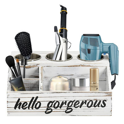 Rustic Design Style Wall Mount Hair Styling Care Tool Organizer with Personalized Logo