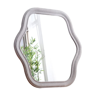Bedroom Mirror with Wave Frame and Customized Logo Acceptable Silk-screen Printing