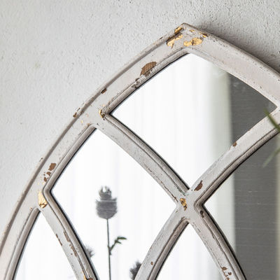 Natural Style Wooden Mirror Frame Decorative with Storage Shelf White or Custom Color