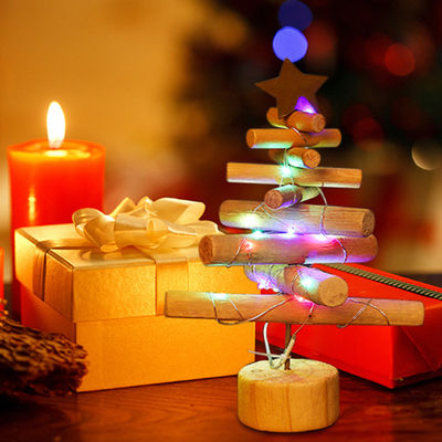Custom Printing Artificial Xmas Trees Mini Wooden Decoration for Home Decor Christmas Tree