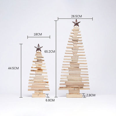 Christmas Tree Table Decoration Ornaments with Simple Design and Natural Wood Color