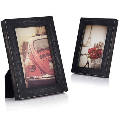 Rustic Home Decoration Wood Wall Art Plaque Sign with Photo Frame and Burned Printing