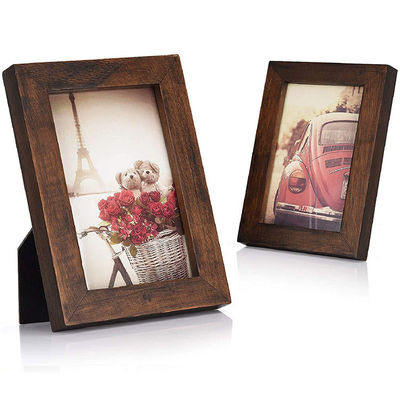 Rustic Home Decoration Wood Wall Art Plaque Sign with Photo Frame and Burned Printing
