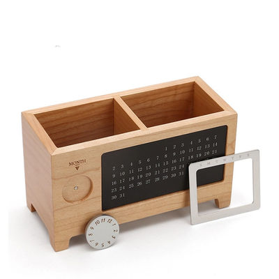 17X7.2X9.6cm Wooden Pen Holder Advent Calendar Box Keep Your School Supplies Organized