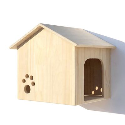 Simple Design Wooden Cat Tree House Furniture for Small Pets Varnished Customizable