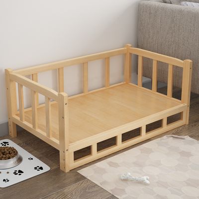 Nordic Style Wooden Dog Bed with Accessories 50x75cm and Customized Logo Acceptable