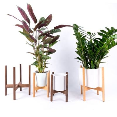 Nordic Concise Style Wooden Flower Pot Stand Adjustable Bamboo Plant Stands for Indoor