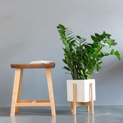 Nordic Concise Style Wooden Flower Pot Stand Adjustable Bamboo Plant Stands for Indoor