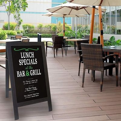 Wind Resistant Solid Wood Chalk Board Stand Made of Pine Wood with Customized Logo