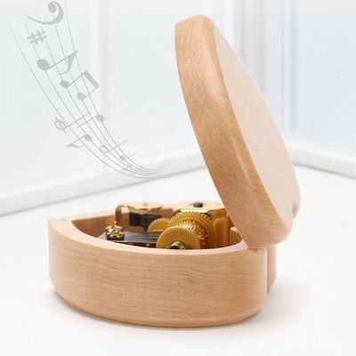 Custom Maple Walnut Hand Crank Music Box for Christmas Birthday Valentine Holiday Gift