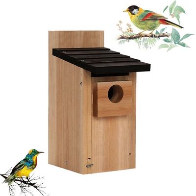 Nature Wooden Bird House for Outdoors DIY Bluebird Nest Box Hanging Tree Wooden Birdhouse
