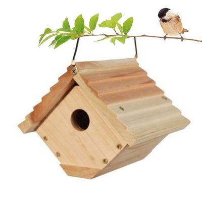 HOUSES Fully Assembled Wooden Bird House Kit for Traditional Wren House Wood Cage Type
