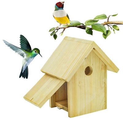 HOUSES Handmade Hanging Recycle Wood Bird House Custom Eco-Friendly Nest Breeding Box