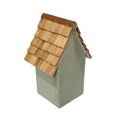 Windproof Solid Pattern Wooden Bird House with Custom Color Painted Garden Decor