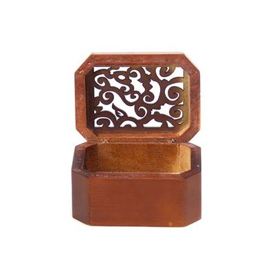 Christmas Holiday Wooden Jewelry Music Box with Silk-Screen Printing and Burned Design