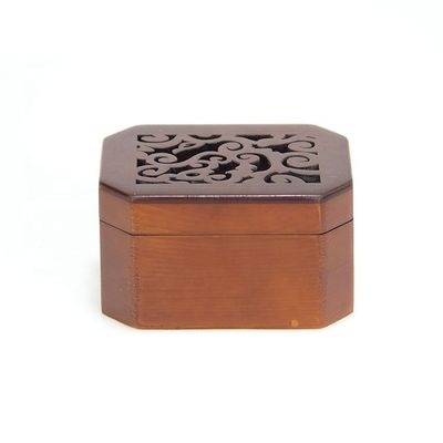 Christmas Holiday Wooden Jewelry Music Box with Silk-Screen Printing and Burned Design