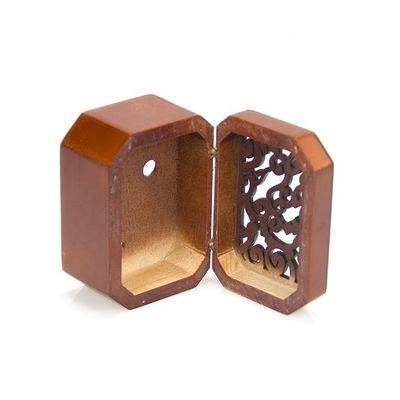 Christmas Holiday Wooden Jewelry Music Box with Silk-Screen Printing and Burned Design