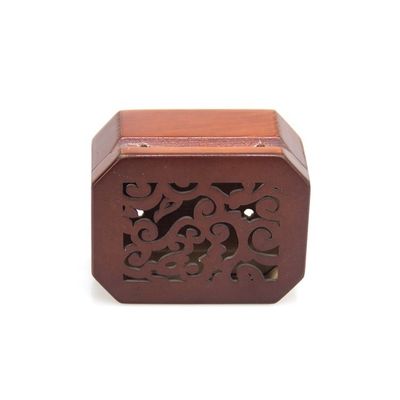 Christmas Holiday Wooden Jewelry Music Box with Silk-Screen Printing and Burned Design