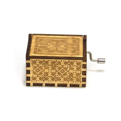 Hand Cranked Play Power Custom Mini Wooden Music Box with Silk-Screen Printing/Burned