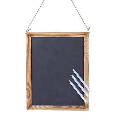 Modern Style Chalk Blackboard Hanging Menu Wooden Plain Color Pine Wood for Coffee Shops