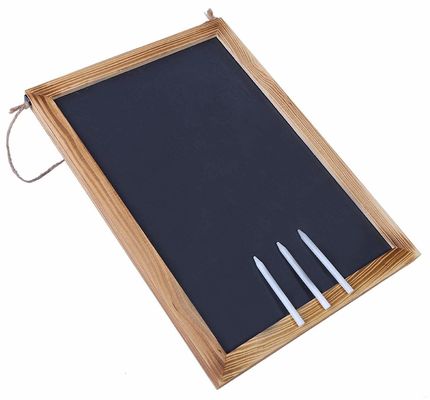 Modern Style Chalk Blackboard Hanging Menu Wooden Plain Color Pine Wood for Coffee Shops