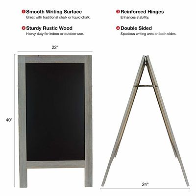 Convenient and Affordable Wind Resistant Blackboard With Stand FSC Certified Pine Wood