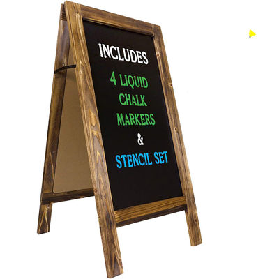 Handcrafted Rustic Wooden Frame Portable Blackboard With Stand Convenient and Portable
