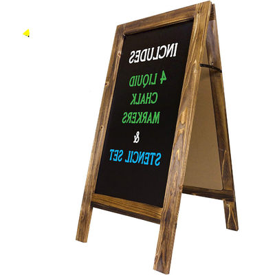 Handcrafted Rustic Wooden Frame Portable Blackboard With Stand Convenient and Portable