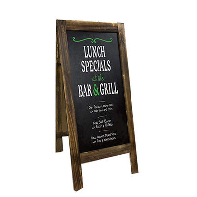 Handcrafted Rustic Wooden Frame Portable Blackboard With Stand Convenient and Portable