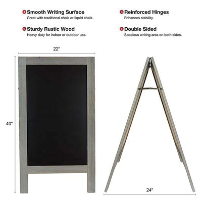 Blackboard for Restaurant Cafe in Wooden Plain Color at Mini Simple Useful Style