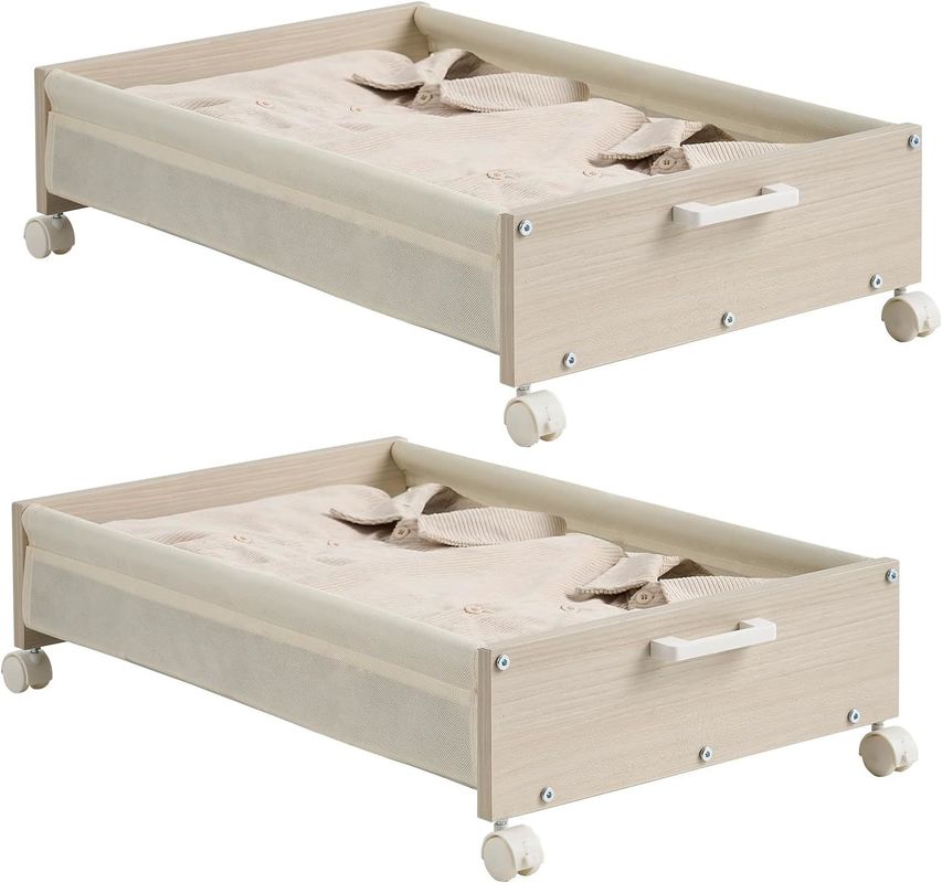 Tableware Storage Under Bed Drawers with Heavy Duty Wooden Containers and Logo Acceptable