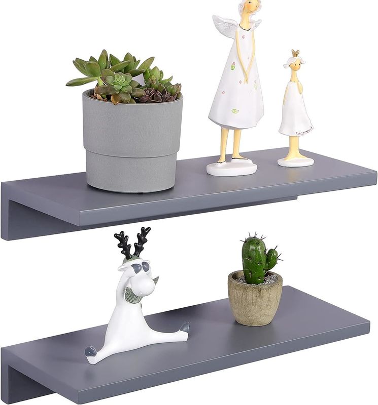 Decorative Wall Shelf Set Of 2 Pine Wood Floating Shelves Wall Mounted for Living Room