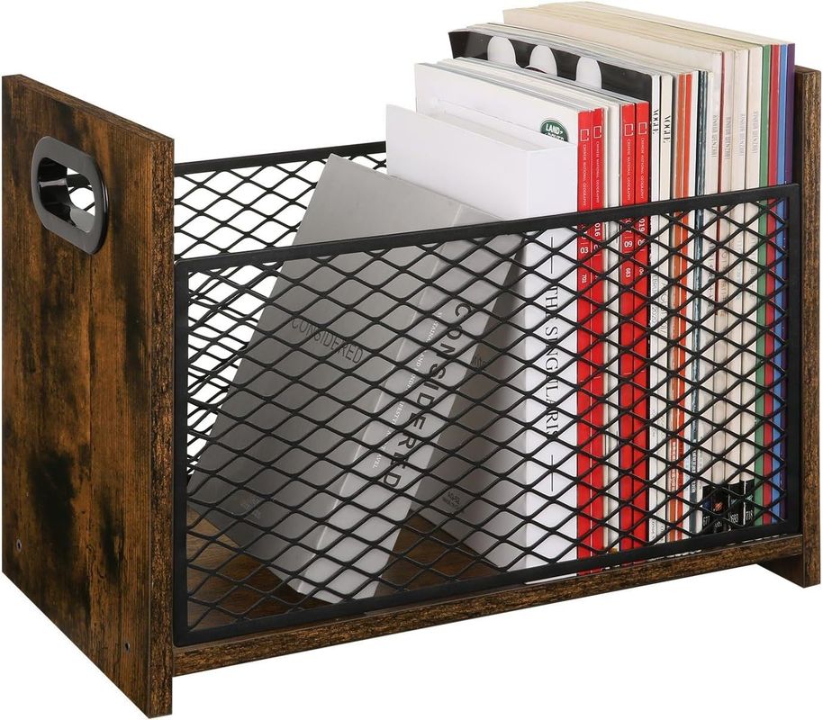 Home Decorations Varnished Desktop Storage Basket for Letters Books Newspapers