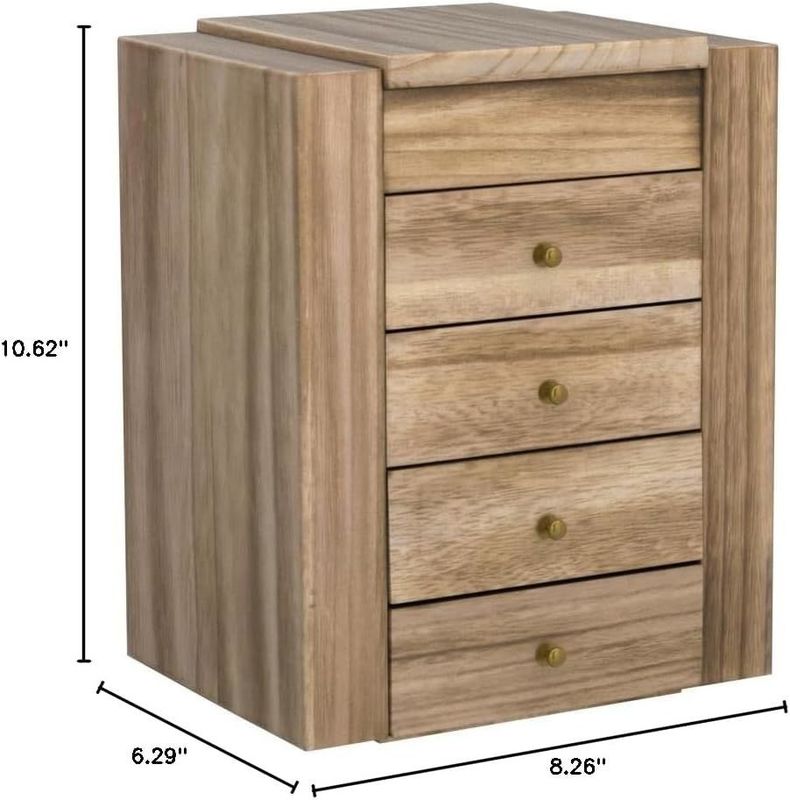 Environmental 5-Layer 4 Drawers Large Wood Organizer Box With Mirror Wood Jewelry Box
