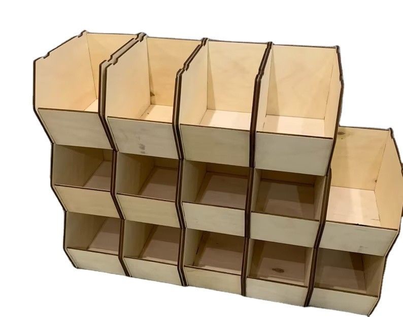 Wooden Desktop Organizer Storage Bins with Modern Design and Office Supply Storage
