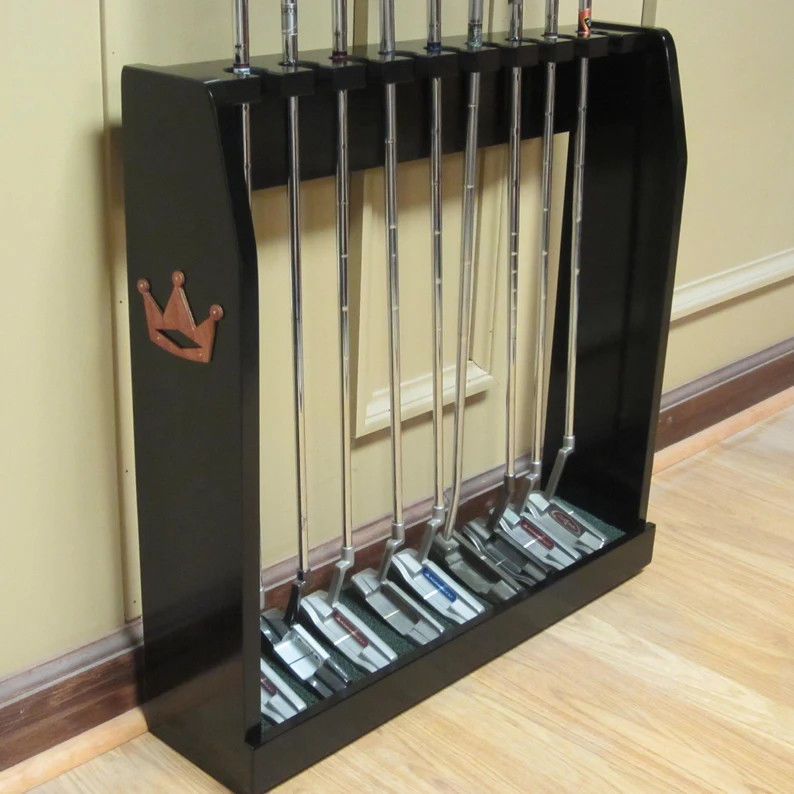 Black Finish Wood Floor or Wall Rack Ideal for Rare Scotty Cameron Golf Clubs Display