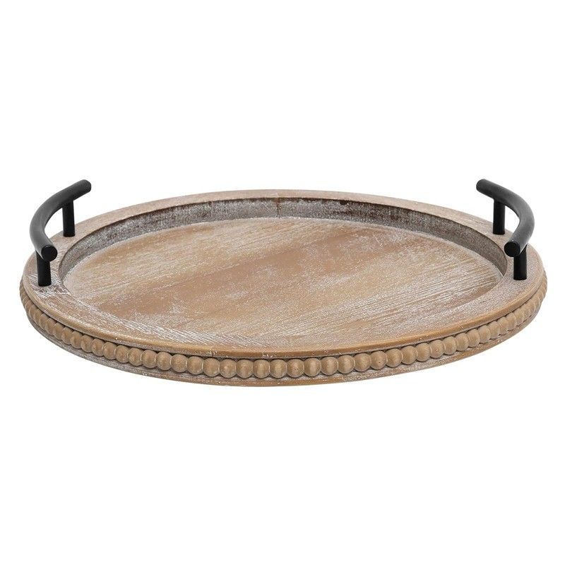 Home Restaurant Bar Hotel Wedding Wooden Plain Color Serving Tray with Handle Decorative