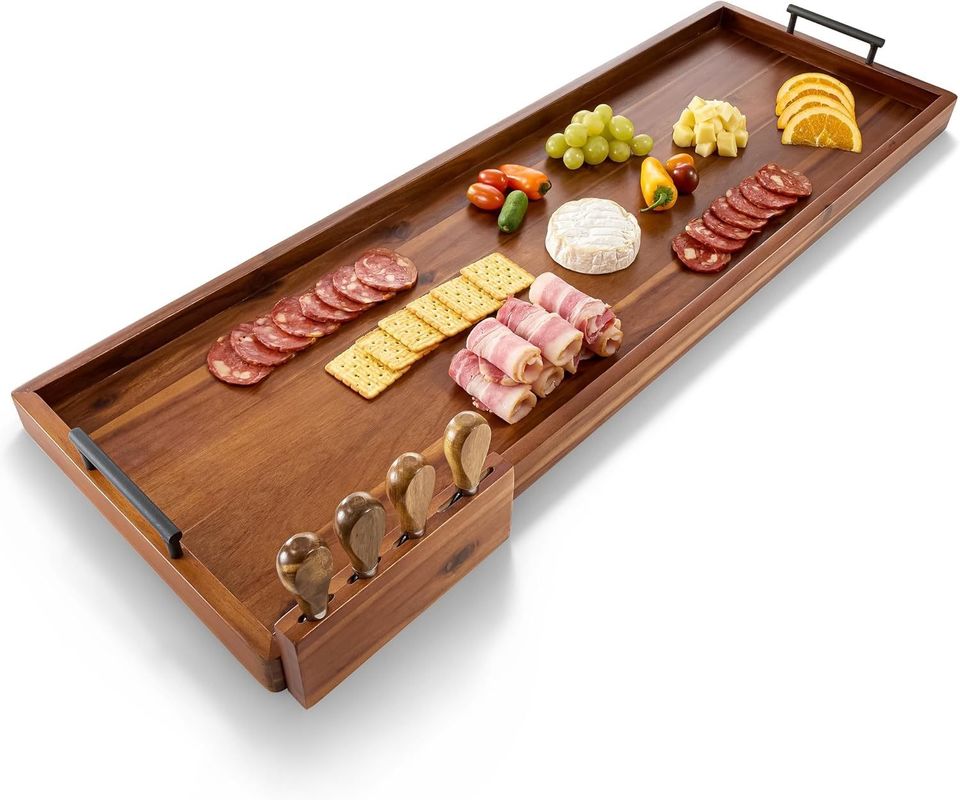 Large Wooden Serving Board Perfect for Displaying and Serving Your Favorite Cheeses