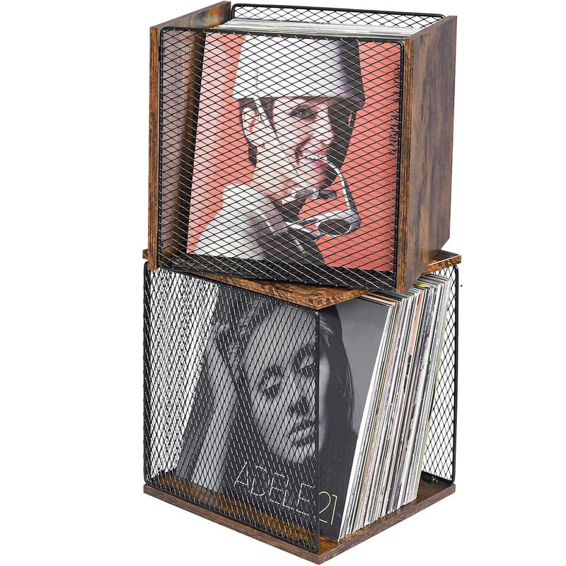 Industrial Record Holder Shelf Vinyl Record Storage Furniture with Modern Design Style