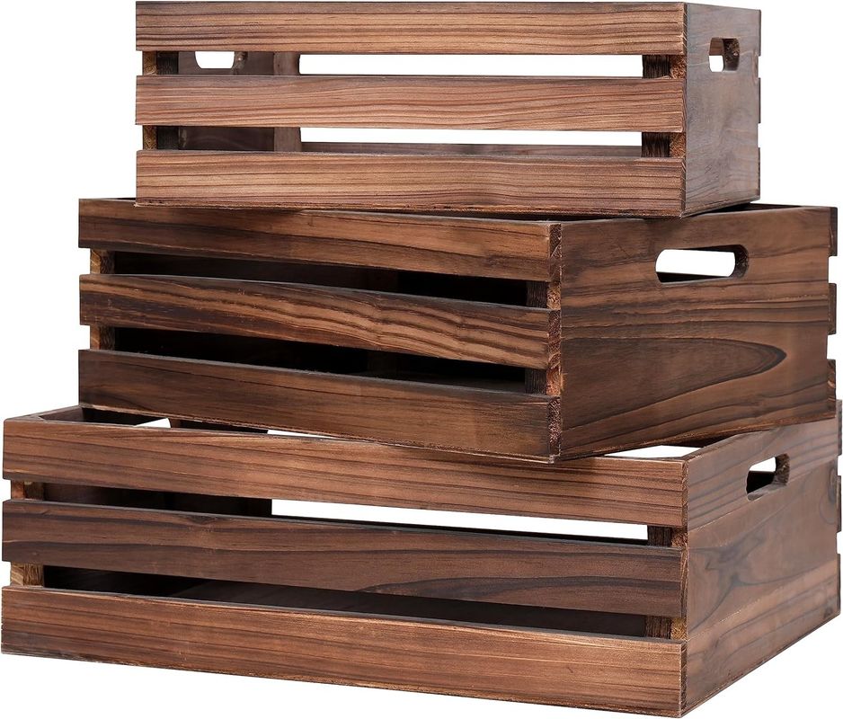 Home Decoration Custom Set of 3 Wooden Crate Pallets with Painted Technique