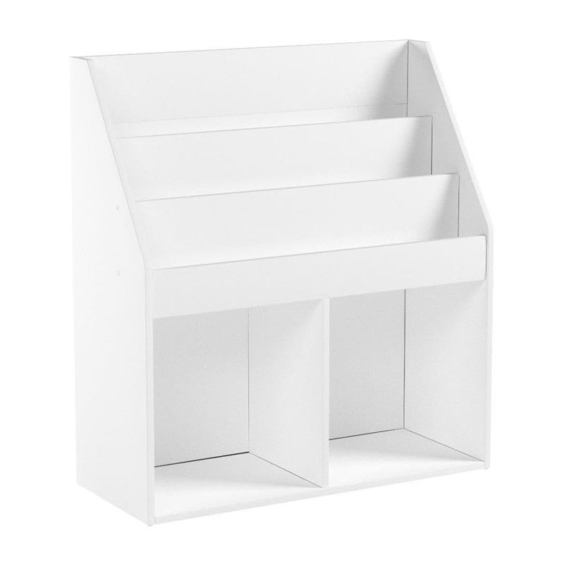 Carved Wooden Bookcase Book Shelf Storage Display Rack Organizer for Children Kids