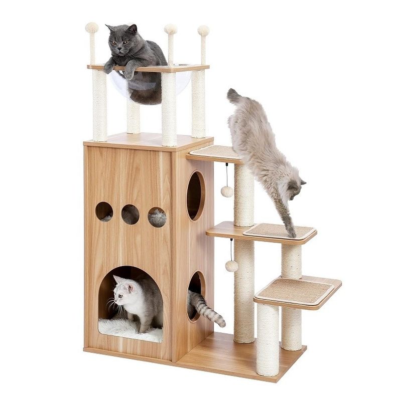 OEM ODM Acceptable Sturdy Frisco Castle Cat Tree Tower Modern 51 Extra Tall Cat Condo
