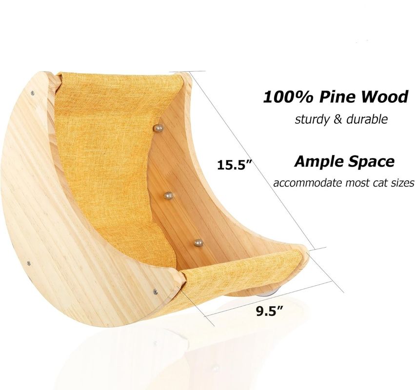 ISO9001 2008 Certified FSCI BSCI Cat Hammock Bed Shelves Mounted With Strong Suction Cups