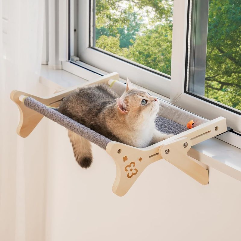 ISO9001 2008 FSCI BSCI Certified Wood Cat Window Perch Holds Up To 40 Lbs 2 In 1