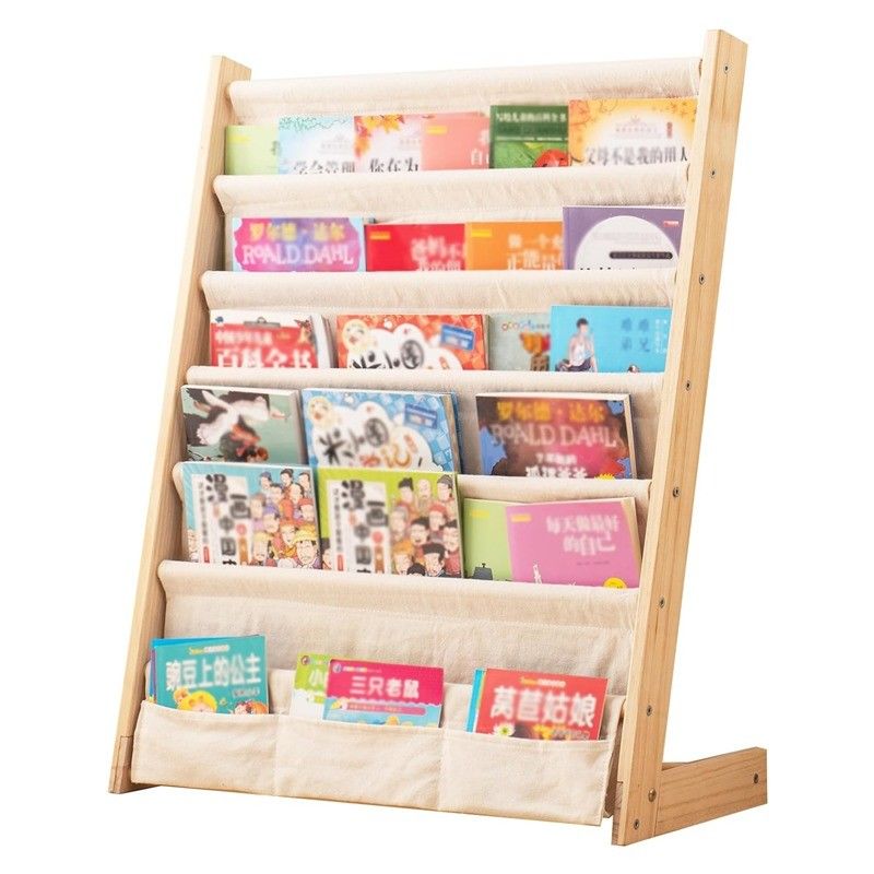 6 Tier Kids Book Rack for Bedroom Product Shelf Wood Book Storage Shelf Display