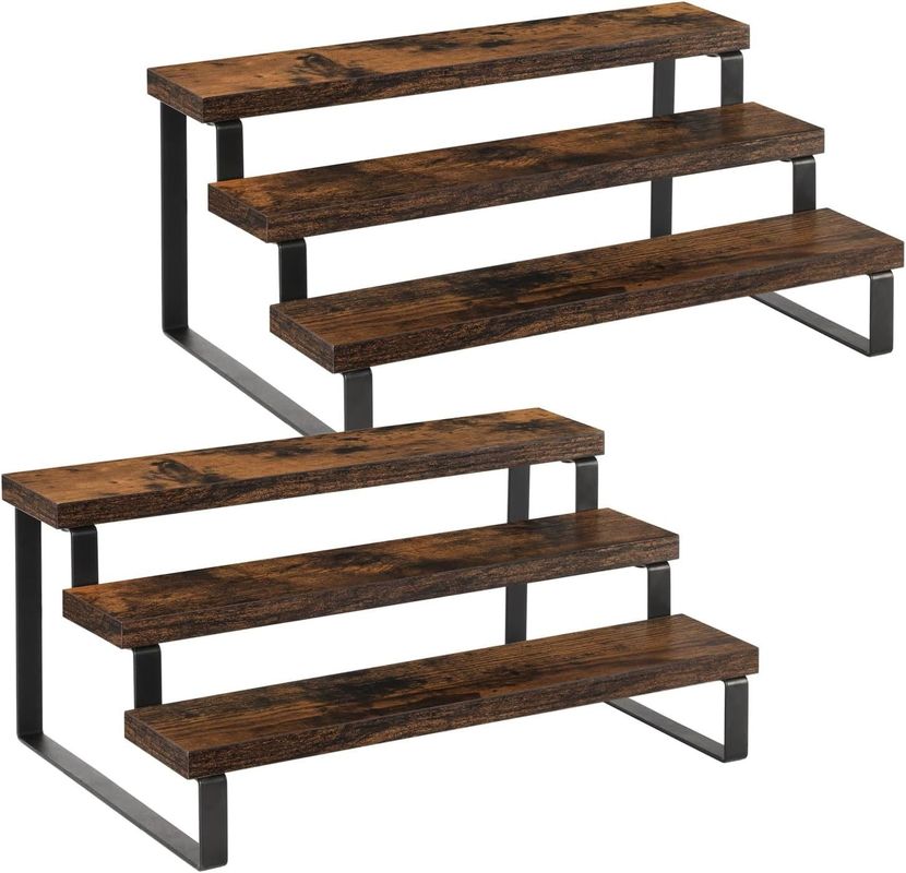 Household Wooden Laundry Shelf Organizer for Rustic Display Tiered Perfume and Cologne